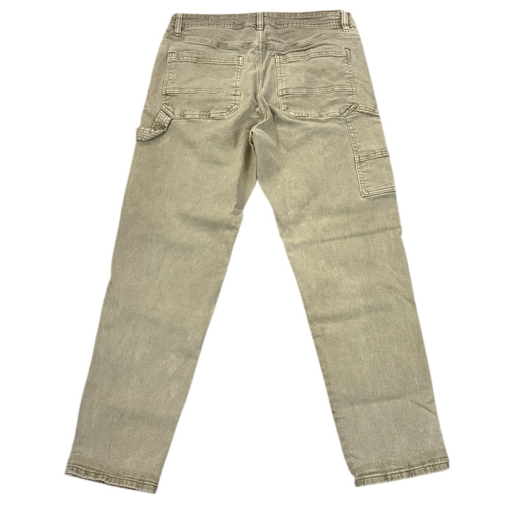 Cotton On Carpenter Pants Sage Green Fade Relaxed Tapered Crisp Denim Loop 32x29 - Picture 5 of 16
